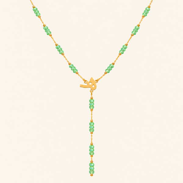 Personalised Drop Necklace 18k – Mint Crystal