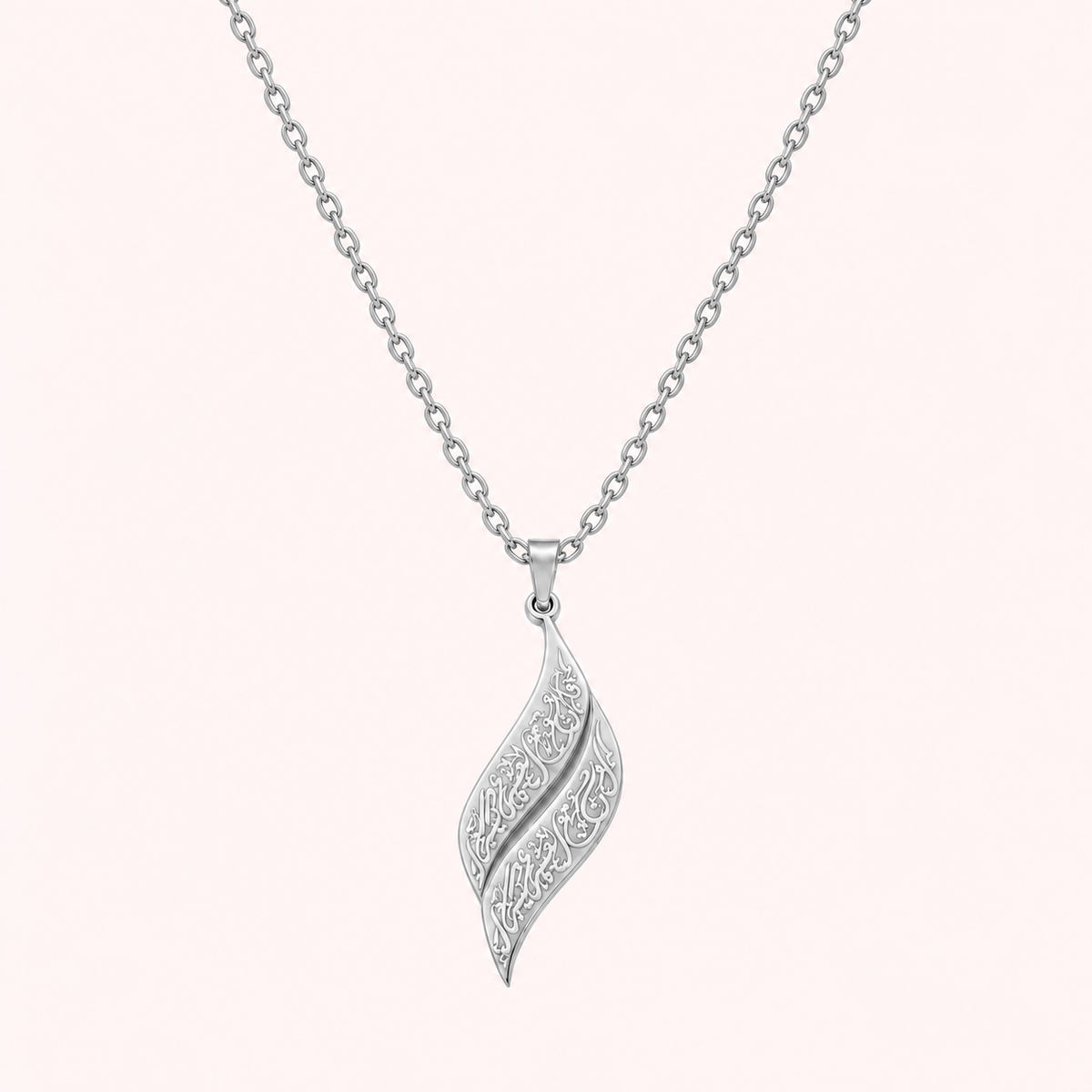 Calligraphy Leaf Necklace