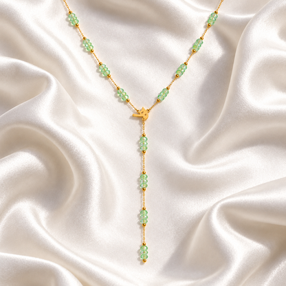Personalised Drop Necklace 18k – Mint Crystal