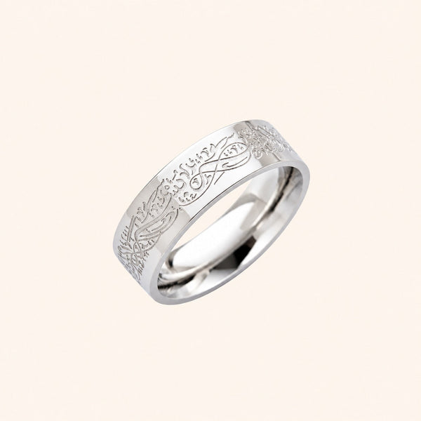 Engraved Calligraphy Band Ring | Men