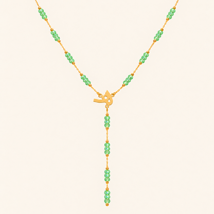 Personalised Drop Necklace 18k – Mint Crystal